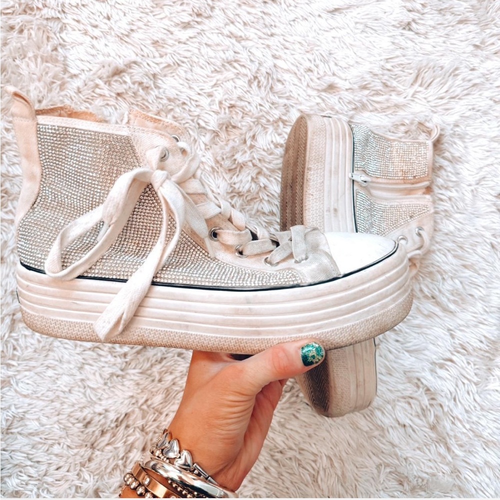 Women's High-Top Sneakers Bedazzled
